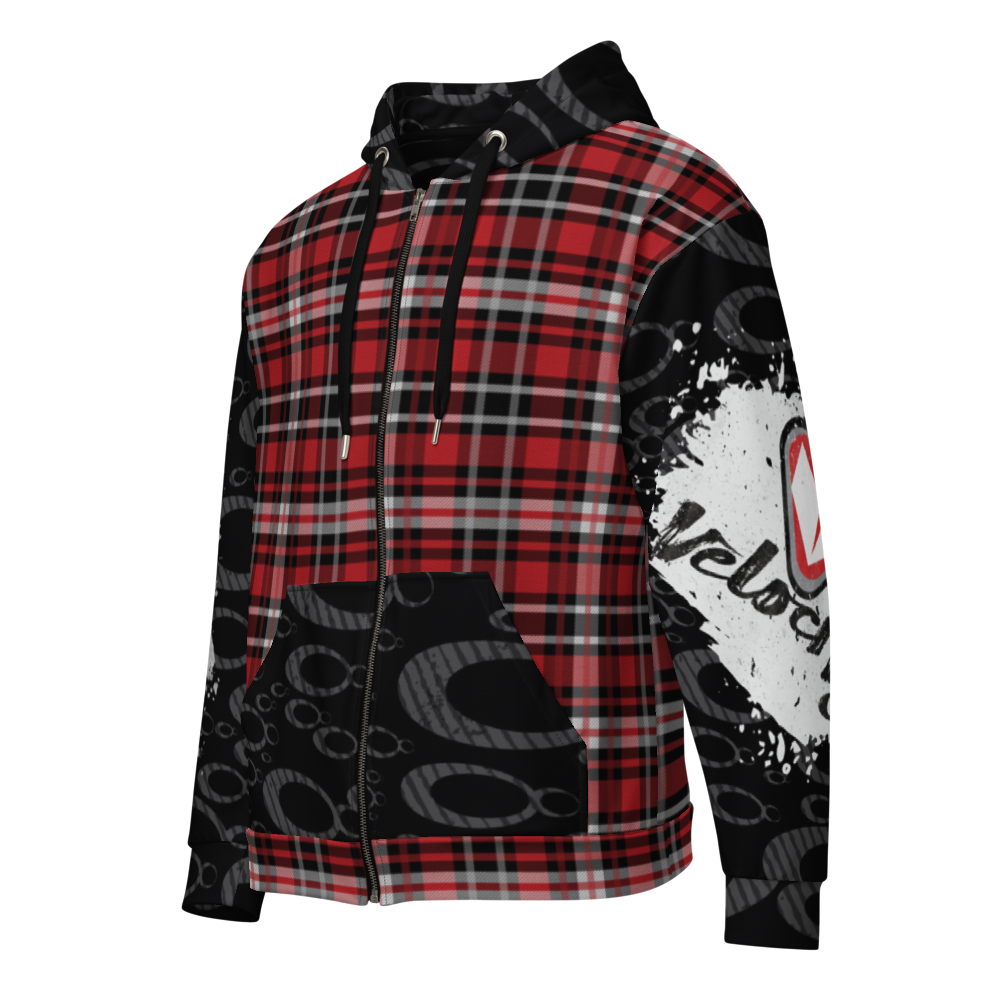 Tartan Grunge Unisex zip hoodie 3