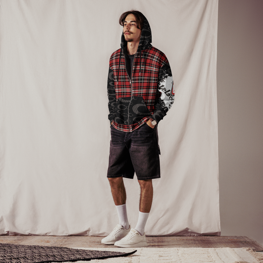Tartan Grunge Unisex zip hoodie 8
